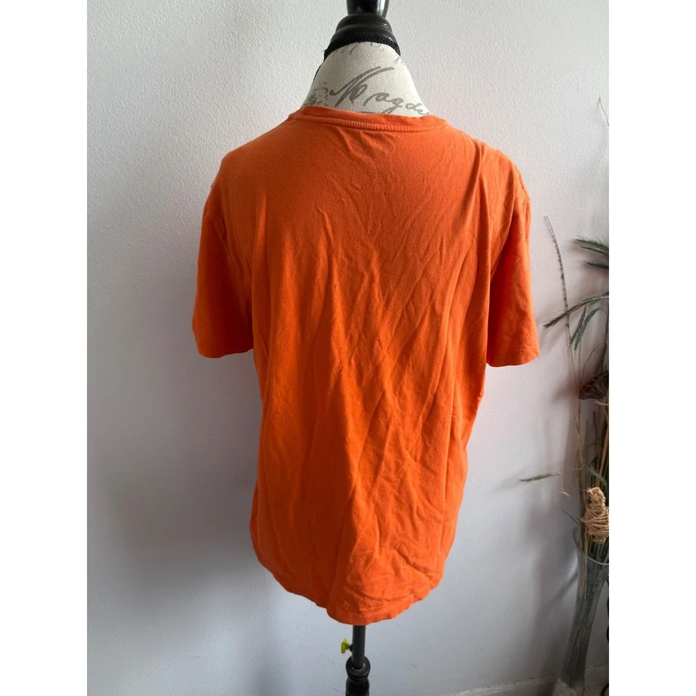 Polo Ralph Lauren Mens Custom Fit T-Shirt Orange Cotton Pony Logo Size Large L/G